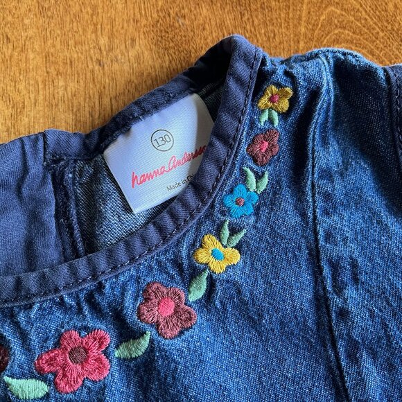 Hanna Andersson embroidered peplum top 130 - Picture 2 of 6